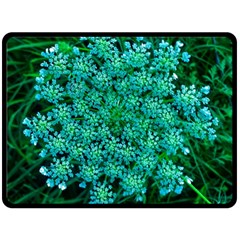 Turquoise Queen Anne s Lace Double Sided Fleece Blanket (large)  by okhismakingart