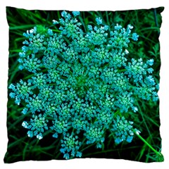 Turquoise Queen Anne s Lace Large Flano Cushion Case (two Sides) by okhismakingart