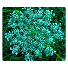 Turquoise Queen Anne s Lace Double Sided Flano Blanket (small)  by okhismakingart