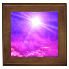 Purple Sun Framed Tiles by okhismakingart