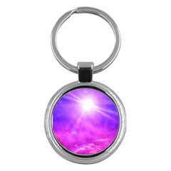 Purple Sun Key Chains (round)  by okhismakingart