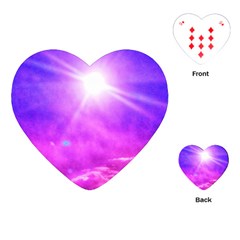 Purple Sun Playing Cards (heart) by okhismakingart