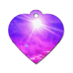 Purple Sun Dog Tag Heart (one Side) by okhismakingart