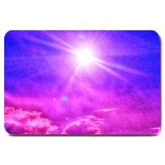 Purple Sun Large Doormat  by okhismakingart