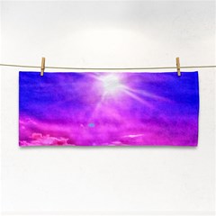 Purple Sun Hand Towel by okhismakingart