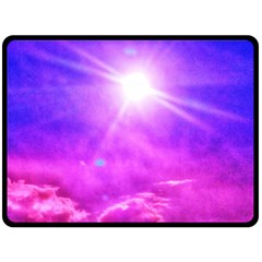 Purple Sun Double Sided Fleece Blanket (large)  by okhismakingart