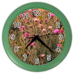 Thistle Field Color Wall Clock by okhismakingart