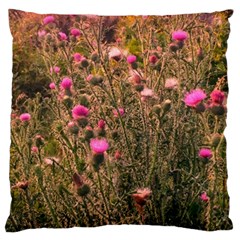 Thistle Field Large Cushion Case (one Side) by okhismakingart