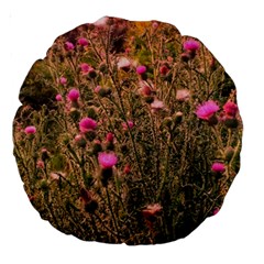 Thistle Field Large 18  Premium Round Cushions by okhismakingart