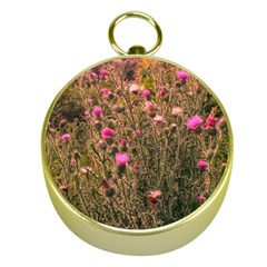 Thistle Field Gold Compasses by okhismakingart