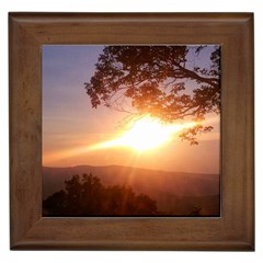 Mountain Sunset Framed Tiles by okhismakingart