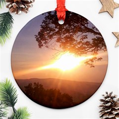 Mountain Sunset Ornament (round) by okhismakingart