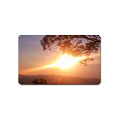 Mountain Sunset Magnet (name Card) by okhismakingart