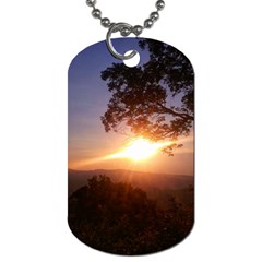 Mountain Sunset Dog Tag (one Side) by okhismakingart