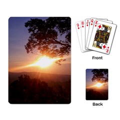 Mountain Sunset Playing Cards Single Design by okhismakingart