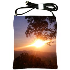 Mountain Sunset Shoulder Sling Bag by okhismakingart