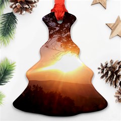 Mountain Sunset Christmas Tree Ornament (two Sides) by okhismakingart