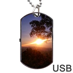 Mountain Sunset Dog Tag Usb Flash (two Sides) by okhismakingart