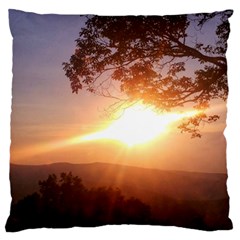 Mountain Sunset Large Cushion Case (two Sides) by okhismakingart