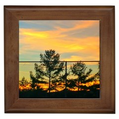 Fence Line Trees Framed Tiles by okhismakingart