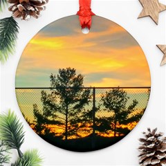 Fence Line Trees Ornament (round) by okhismakingart