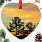 Fence Line Trees Heart Ornament (Two Sides) Front