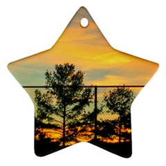 Fence Line Trees Star Ornament (two Sides) by okhismakingart