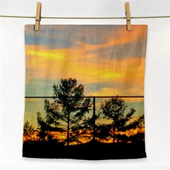 Fence Line Trees Face Towel by okhismakingart