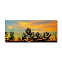 Fence Line Trees Hand Towel by okhismakingart