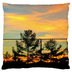 Fence Line Trees Large Flano Cushion Case (two Sides) by okhismakingart