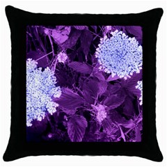 Queen Anne s Lace With Purple Leaves Throw Pillow Case (black) by okhismakingart