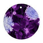 Queen Anne s Lace with Purple Leaves Round Ornament (Two Sides) Front