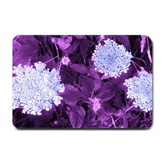 Queen Anne s Lace With Purple Leaves Small Doormat  by okhismakingart