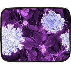 Queen Anne s Lace With Purple Leaves Fleece Blanket (mini) by okhismakingart