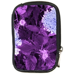 Queen Anne s Lace With Purple Leaves Compact Camera Leather Case by okhismakingart