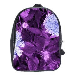 Queen Anne s Lace With Purple Leaves School Bag (large) by okhismakingart