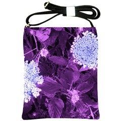 Queen Anne s Lace With Purple Leaves Shoulder Sling Bag by okhismakingart