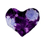 Queen Anne s Lace with Purple Leaves Standard 16  Premium Heart Shape Cushions Back