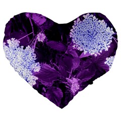 Queen Anne s Lace With Purple Leaves Large 19  Premium Heart Shape Cushions by okhismakingart