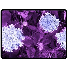 Queen Anne s Lace With Purple Leaves Double Sided Fleece Blanket (large)  by okhismakingart