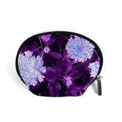 Queen Anne s Lace With Purple Leaves Accessory Pouch (small) by okhismakingart