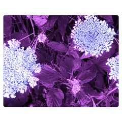 Queen Anne s Lace With Purple Leaves Double Sided Flano Blanket (medium)  by okhismakingart