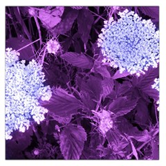 Queen Anne s Lace With Purple Leaves Large Satin Scarf (square) by okhismakingart