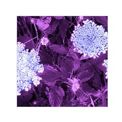 Queen Anne s Lace With Purple Leaves Small Satin Scarf (square) by okhismakingart