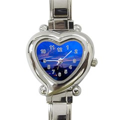 Blue Highway Heart Italian Charm Watch by okhismakingart