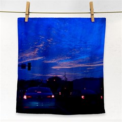 Blue Highway Face Towel by okhismakingart