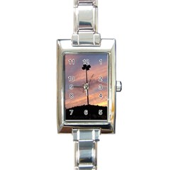 Parking Lot Sunset Rectangle Italian Charm Watch by okhismakingart