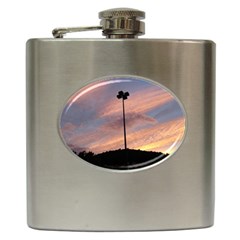 Parking Lot Sunset Hip Flask (6 Oz) by okhismakingart