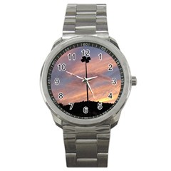 Parking Lot Sunset Sport Metal Watch by okhismakingart