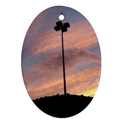 Parking Lot Sunset Oval Ornament (two Sides) by okhismakingart